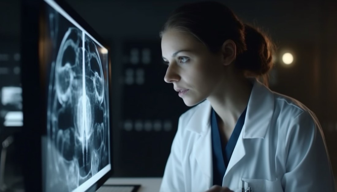 Radiologist reviewing a scan at RadPro Teleradiology